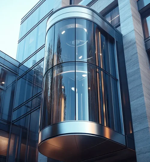 u1419283984_A_modern_sleek_glass_elevator_attached_to_the_ext_f7a95bfa-9522-4809-ad5e-9a722f34b3fc_0